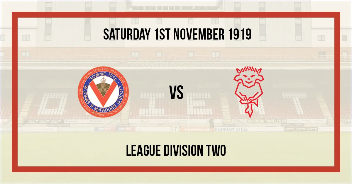 1919/20 Clapton Orient v Lincoln City League Division Two